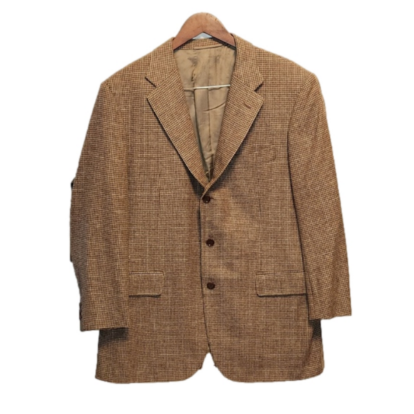Luciano Barbera wool and made  in Italy Houndstooth single breasted blazer - Picture 1 of 14